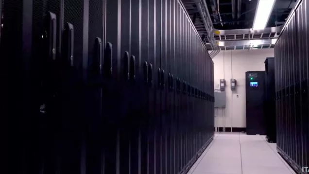 Rows of computer servers